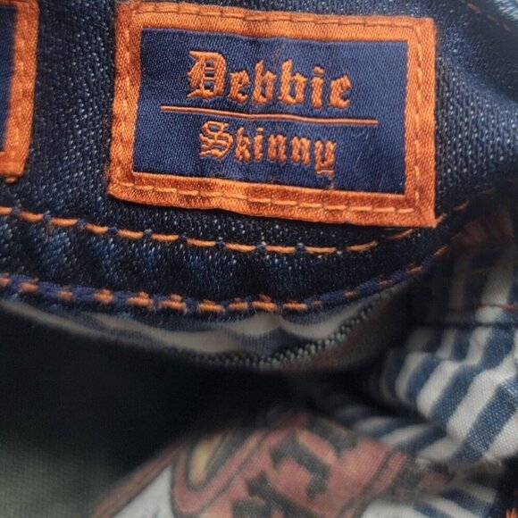 Rock Revival Jeans Womens 27 Blue Debbie Skinny Embroidered Boho Distress Y2K - Picture 8 of 10